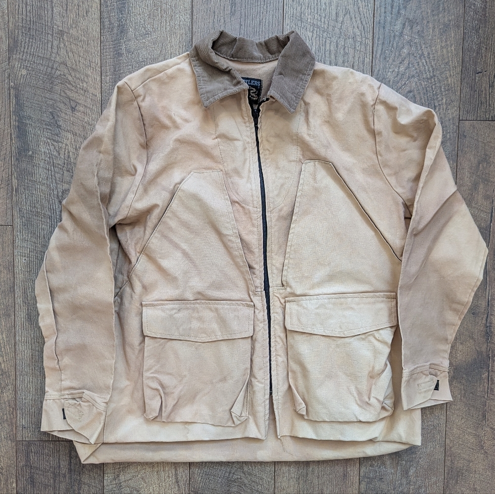 Vintage Rattlers Tan Canvas‎ Sun Faded Hunting Field Coat Ranch Chore